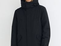 Удлинённая парка с капюшоном, Синий