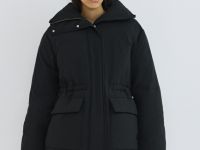 Утеплённая куртка с кулиской, Черный