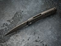 Складной нож Artisan Centauri, сталь дамаск, рукоять черный карбон/титан