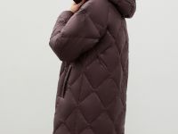 Стеганое пуховое пальто с капюшоном
