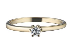 Помолвочное кольцо из красного золота с бриллиантом э0201кц04160600