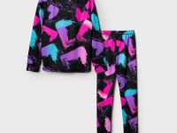 Термокомплект трикот. для девочек: фуфайка (футболка) с длин. рук, брюки для эпизод. использования