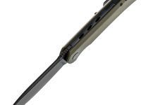 Складной нож Petrified Fish Tunny PFB05GRMDW, сталь Sandvik 14C28N, рукоять микарта, зеленый