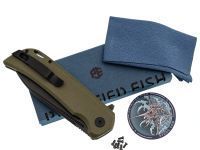Складной нож Petrified Fish Tunny PFB05GRMDW, сталь Sandvik 14C28N, рукоять микарта, зеленый