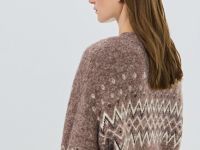 Кардиган из пряжи с шерстью альпака, Коричневый