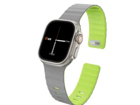 Ремешок WiWU Mag Secur для Apple Watch 44/45/46/49mm магнитная застежка/силикон (Wi-WB301) (серый/зеленый)