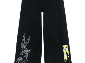 Брюки текстильные джинсовые для девочек