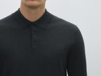 Вязаный джемпер-поло с длинным рукавом, Серый