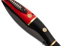 Складной нож Reptilian Трапёр-01 ограниченное издание, сталь D2, рукоять черный и красный G10