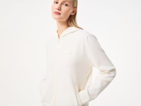 Женский шерстяной свитер-толстовка Lacoste на молнии с капюшоном