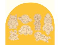 Фигурные заготовки для выжигания по дереву ТРИ СОВЫ "Космическое приключение", 7шт., пакет с европод