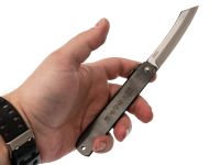 Нож складной Higonokami Nagao Kanekoma, 100мм, сталь SK-5 3 слоя, рукоять сталь черная