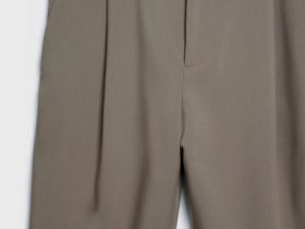 Широкие брюки со складками, Бежевый