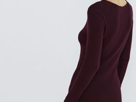 Облегающее вязаное платье, Фиолетовый