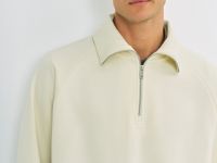 Толстовка с воротником-стойкой на молнии, Белый