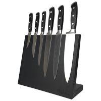 Подставка настольная магнитная для 6 ножей Woodinhome KS002XSOBL, дуб, черный