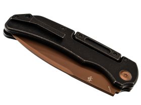 Складной нож Kansept Hazard, сталь S35VN Rose Gold, рукоять титан, коричневый