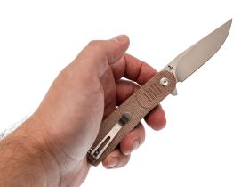 Складной нож Tenable Einar, сталь NItro-V, рукоять микарта, коричневый