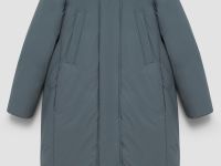 Пуховое пальто широкого силуэта с хлопком