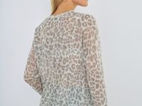 Кардиган с леопардовым принтом, Бежевый