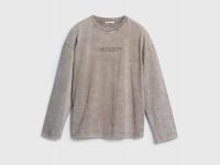 Лонгслив с принтом и эффектом стирки, Бежевый