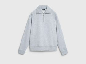 Свитшот с воротником-стойкой на молнии, Серый