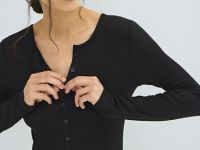 Боди с длинным рукавом, Черный