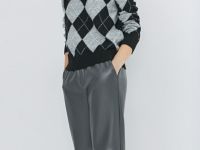 Брюки из искусственной кожи, Серый