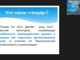 Вебинар "Гендерные аспекты социализации, самореализации и самоопределения личности"