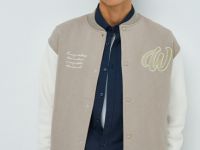 Бомбер на кнопках, Бежевый