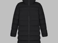 Утепленное пальто с капюшоном