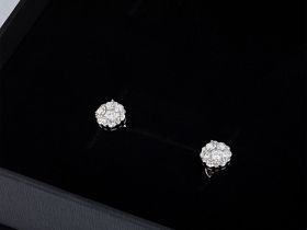 Пусеты из белого золота с бриллиантами э4701пс04202037