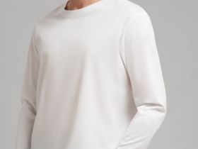 Лонгслив прямого кроя из мерсеризованного хлопка