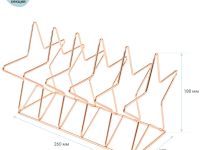 Подставка для бумаг и писем MESHU "Rose Gold. Stars", металл, 6 секций