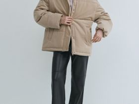 Утеплённая куртка из вельвета, Бежевый