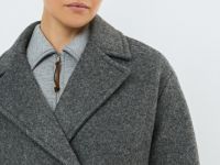 Длинное двубортное пальто, Серый