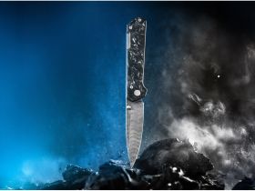 Складной нож Boker Damast Annual Knife 2026, сталь Damascus, рукоять карбон