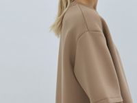 Футболка оверсайз с принтом, Бежевый