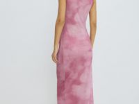 Платье из сетки со сборками, Розовый