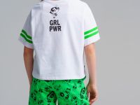 Комплект трикотажный для девочек: фуфайка (футболка), шорты