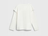 Лонгслив со стразами для девочек, Белый