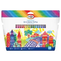 Набор фломастеров Гамма "Классические", 24 цв., смываемые, картон. упак., европодвес