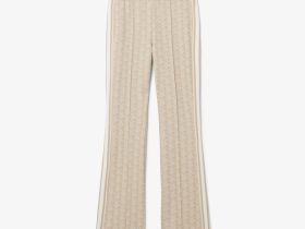 Женские расклешенные спортивные брюки Lacoste с монограммой