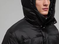 Пуховое полупальто с воротником-стойкой