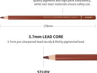 Набор карандашей цветных Nyoni 120 цв, деревянные, заточенные, ластик и точилка в комплектке, в мета