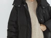 Пуховик с натуральным утеплителем, Черный