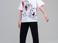 Комплект трикотажный для девочек: фуфайка (футболка), брюки