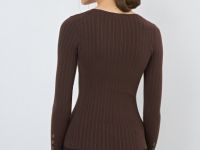 Джемпер в рубчик, Коричневый