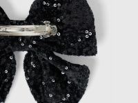 Заколка для волос с бантом и пайетками для девочек, Черный