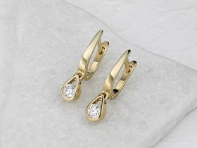 Серьги из желтого золота с бриллиантами э0301сг07120600